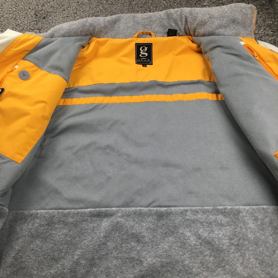 US Marine Corp Gear For Sports Mens Jacket Sz M Yellow Full Zip Logo Long Sleeve - Image 4 of 4