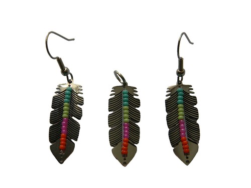 Orecchini Pendenti Viola Grigi E Metallo Decorato - Gioielli - Orec - Foto 8