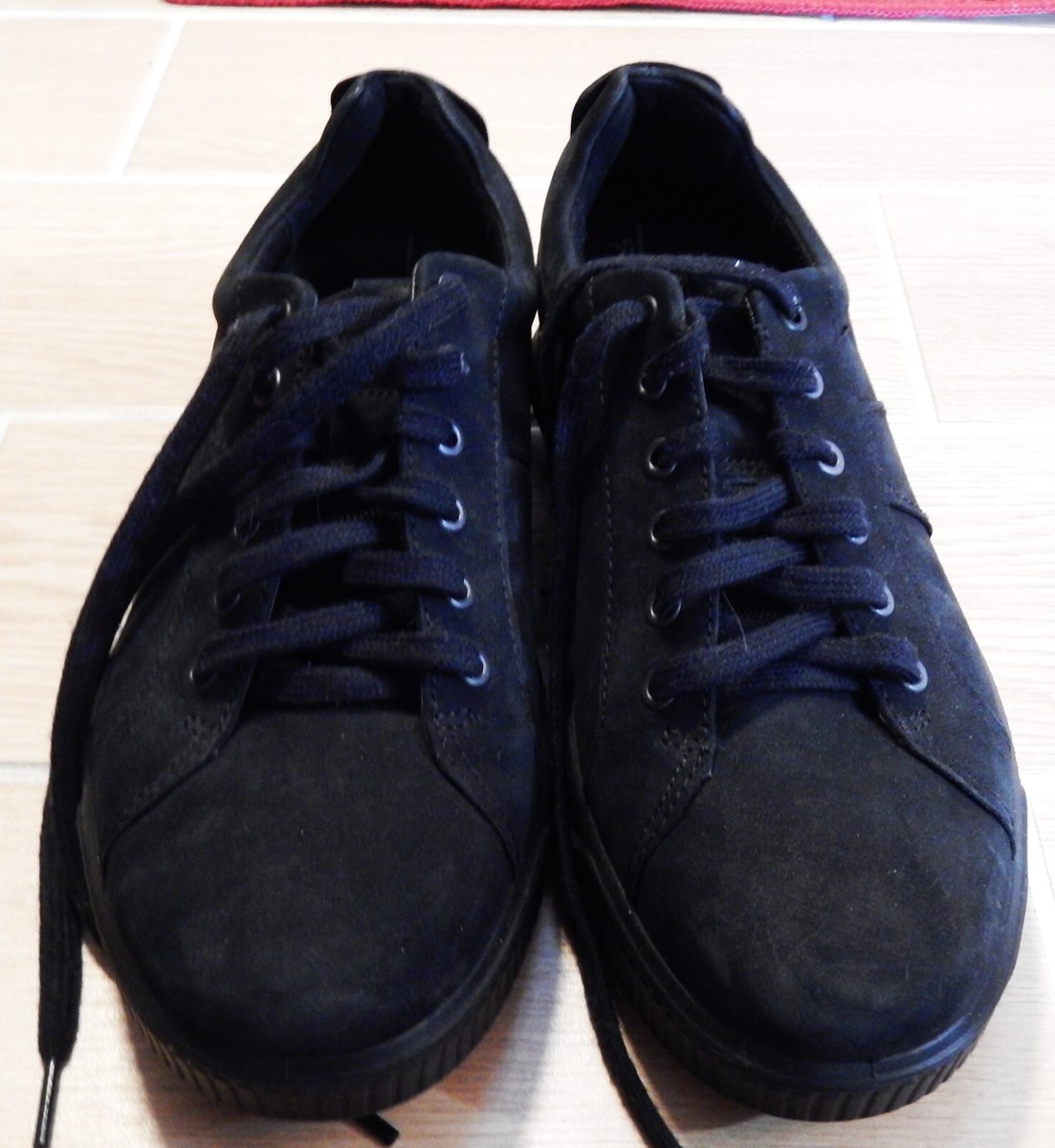 こーやー ECCO Byway 501594 Black Nubuck Leather Men's Casual Sneakers Shoes