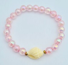 1 Acrylic Bead Shell Bracelet - Choose between Pink, Pink Shimmer, Purple, Blue