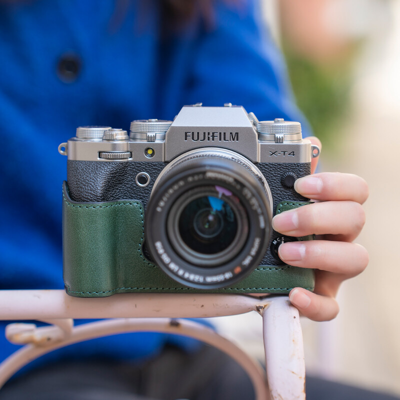 Leather Camera Half Case Shell With Hand Grip Cover for Fujifilm XT4  Protective