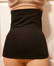 SHEAR SHAPEWEAR BLACK MIDRIFF TUMMY SHAPER GIRDLE SLIP ON, SIZE 1X