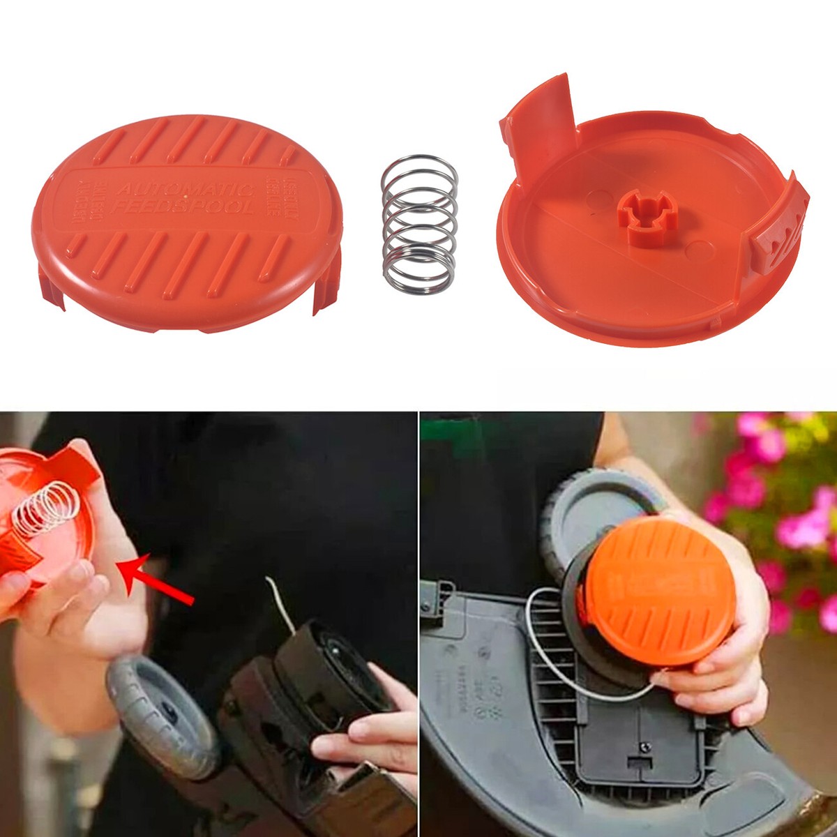 Replacement Spool Cap and Spring for AFS Trimmer Black & Decker RC-100 Replacement Spool Cap and Spring for AFS Trimmer Black & Decker RC-100