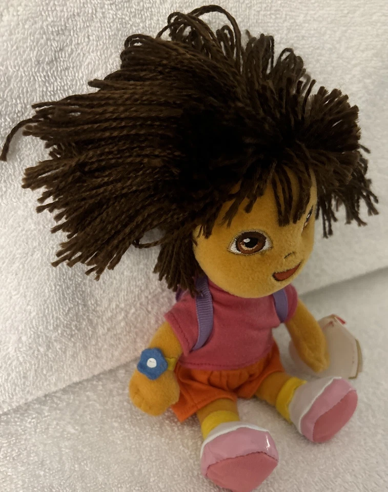 Original 2009 Beanie Babie Dora the Explorer TY Nick JR TV Stuffie Stuffed Doll - Image 4 of 4