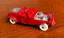 #9 Vintage Auburn Red Rubber Toy Roadster Hot Rod Made in USA #512
