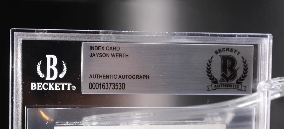 JAYSON WERTH PHILLIES WSC SIGNED INDEX CARD BECKETT BAS AUTHENTIC SLAB BGS - Image 2 of 2