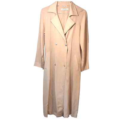 Zara Basic Outerwear long trench coat jacket light pink size medium 