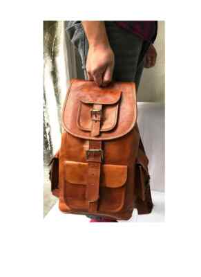 Leather Satchel Vintage Bag Travel Brown 16'' Laptop New Rucksack Men's Handmade