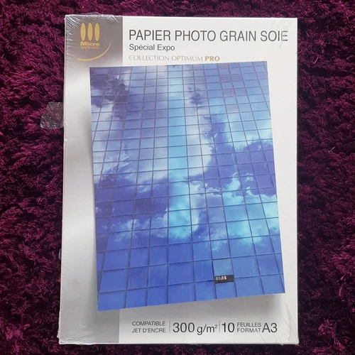 Papier photo grain soie Micro Application A3 10 feuilles PRO spécial expo 300g