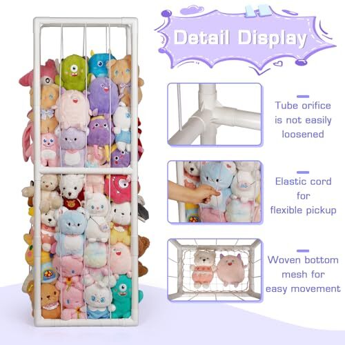 Stuffed Animal Storage Zoo Stuffed Animal Holder Space Save Vertical White 1 - Picture 3 of 7