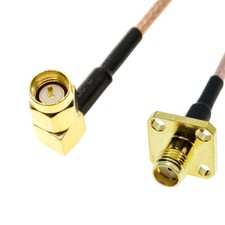 SMA Female Panel Mount to SMA Male Right Angle Lot Coaxial Pigtail RG316 Cable