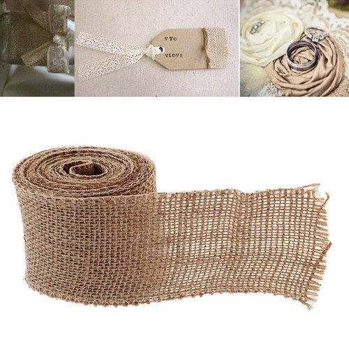 2Meters Natural Rustic Jute Burlap Hessian Ribbon for Wedding 2.5cm Width - Picture 3 of 7