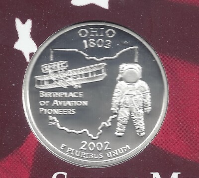 2002 S Silver Proof OHIO Quarter - 90% Silver