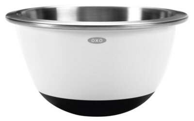 OXO Rührschüssel Edelstahl klein weiß doppelwandig isoliert Spülmaschinenfest