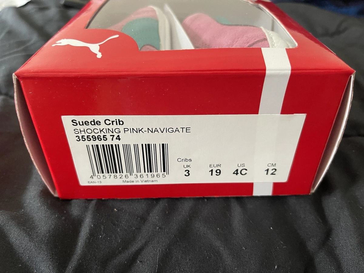 Puma Suede crib Shocking Pink UK 3 EU 19 US 4C for 9 12 months baby shoes