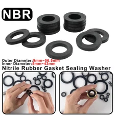 Rubber Flat Round Ring Washer O-Ring Seal Gaskets Plumbing Accessories ID 5~43mm
