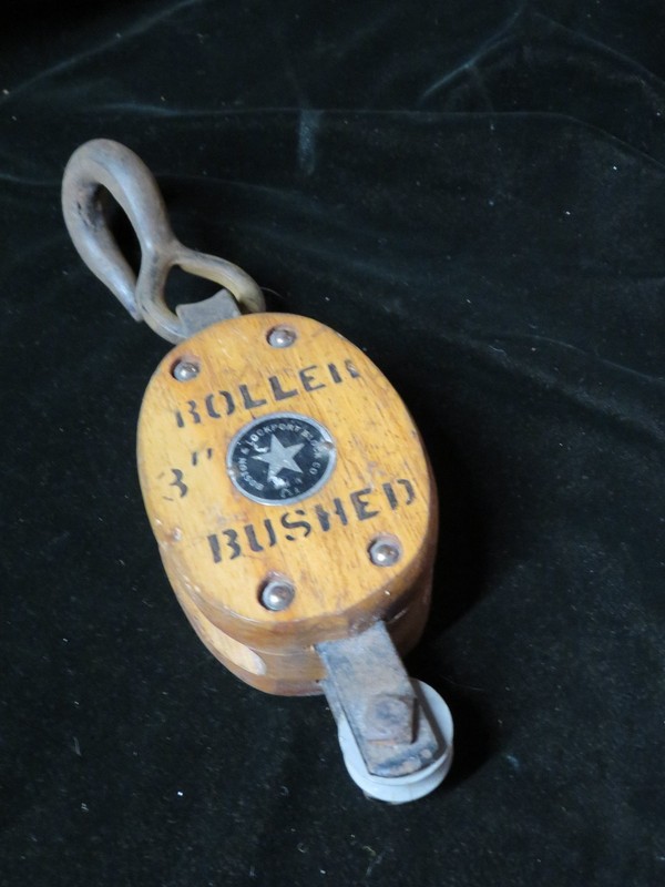 Antique Boston & Lockport 3" bushed block Wooden Pulley