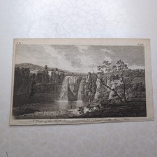 Original Antique 1787 Engraving High Force Waterfall Copper Plate England
