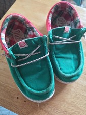 Hey Dude Wally Holiday Elf Kids 10.5 Slip On Shoes Loafers