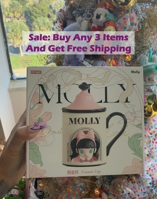 Authentic POP MART Molly Daily Look Series Ceramic Cup with Lid Birthday Gift