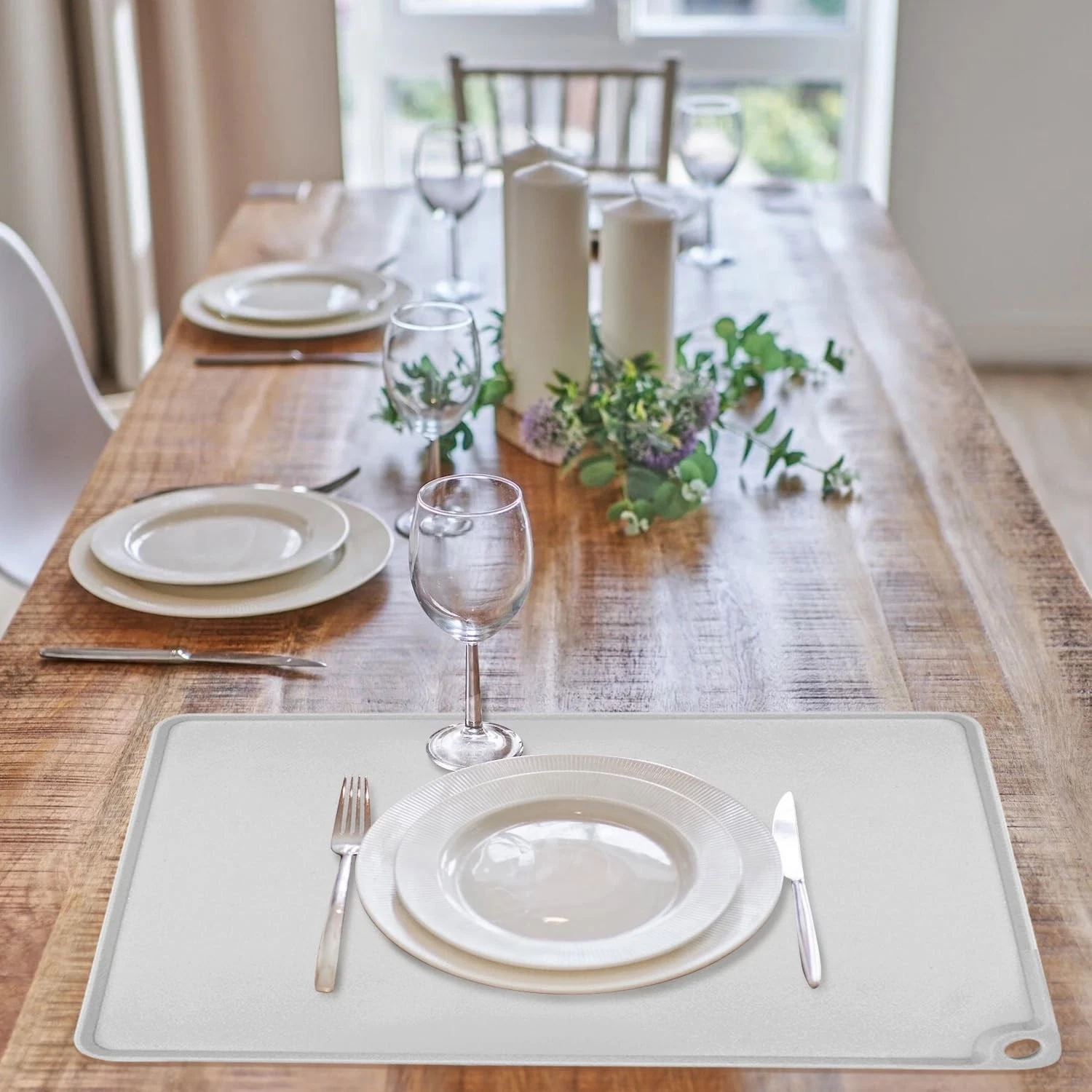 Gray Baking Mat -Food Grade Standard Silicone Mat for Kids Dinner Placemat Re...
