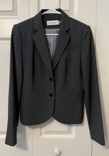 Calvin Klein 2-Button Blazer Charcoal Gray Size 6