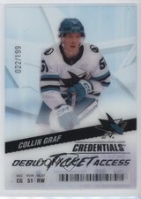 2024 Upper Deck Credentials Acetate Debut Ticket Access 22/199 Collin Graf 16fy