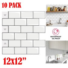 10 Pck 12x12 Peel and Stick Backsplash Kitchen Bathroom Mosaic Tiles Wall Decor