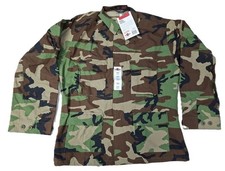 GI Spec Woodland Camo BDU Shirt Cotton M81 4 Pocket Hot Weather Shirt - Size LR