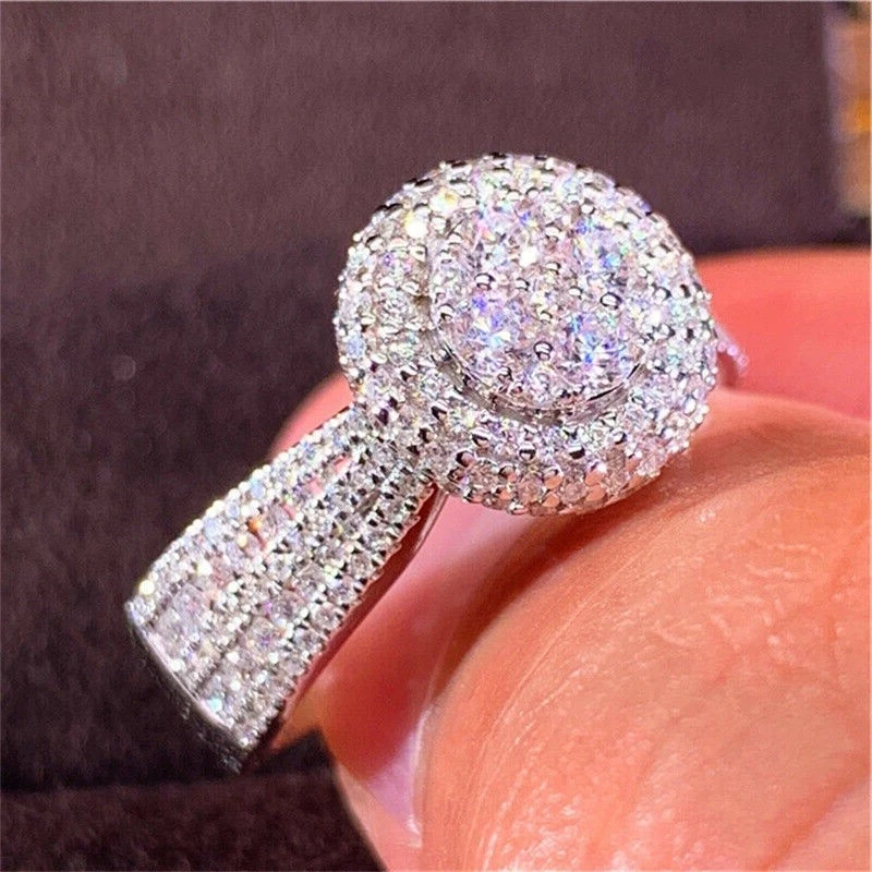 3CT Round Cut Diamond Lab-Created Women Engagement Ring 14K White Gold Plated - Image 2 of 4