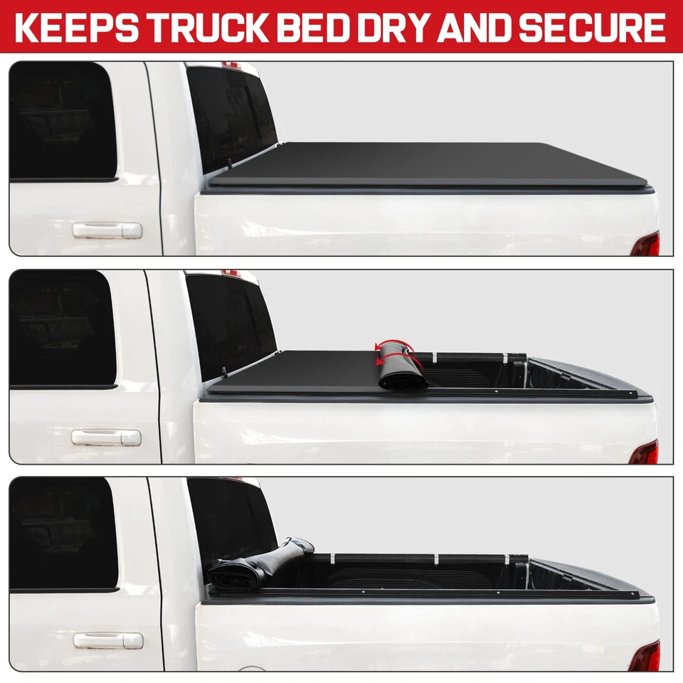 Soft Roll-up Tonneau Cover FOR 09-25 Dodge Ram 1500 5.7FT Truck Bed NO RAM BOX Foto 4 de 4