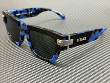 VERSACE VE4464 Havana Men Blue Grey Sunglasses 55 mm