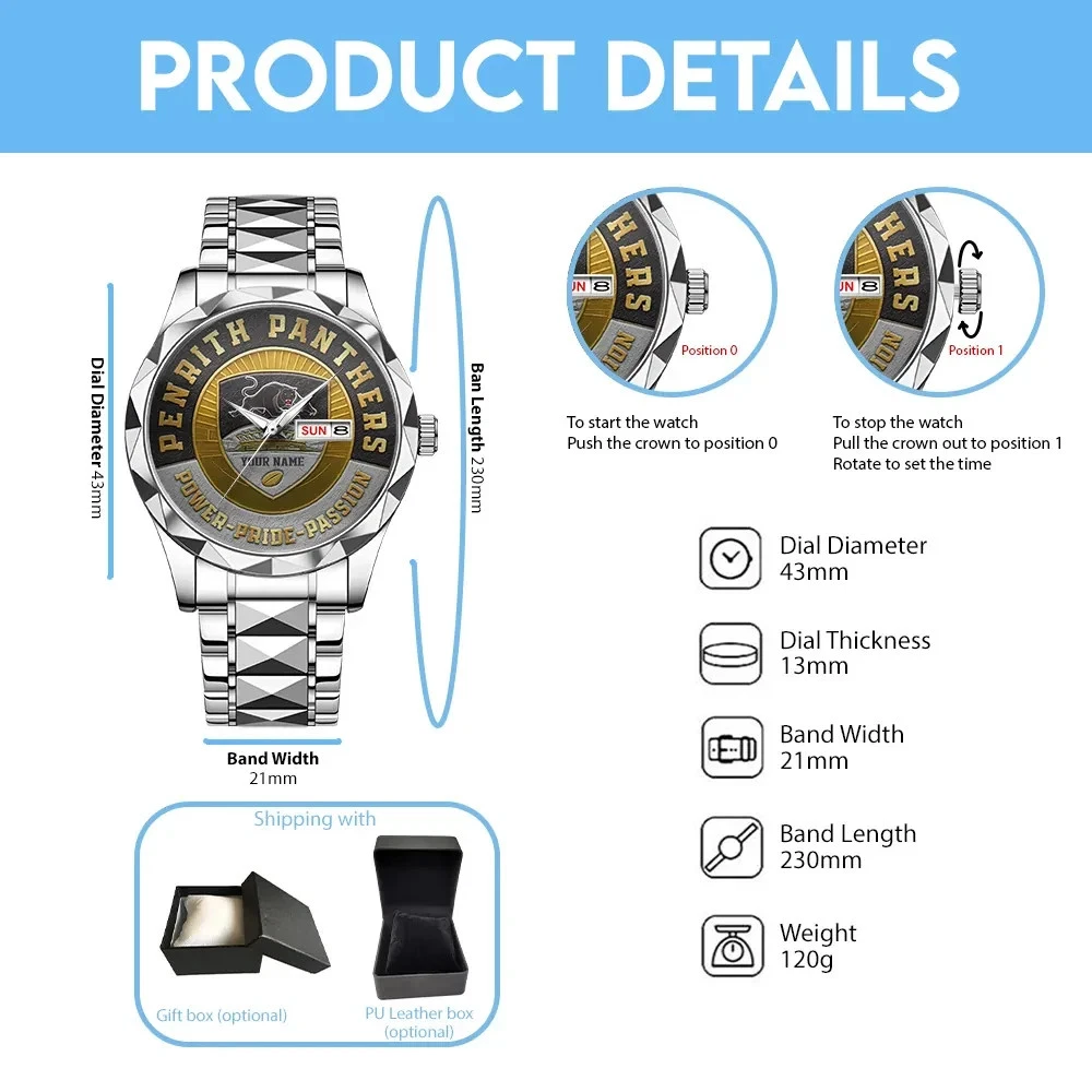 Personalized  Panthers Alloy Luxury Quartz Watch