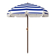 Outsunny 6.2' Ruffled Beach Umbrella with Carry Bag, Vent, Blue