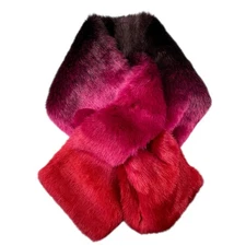 Jocelyn Womens Faux Fur Scarf OS Pull Through Red Multicolor Style: JAF21067
