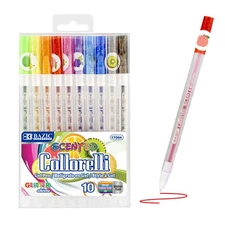 BAZIC 10 Scented Glitter Color Collorelli Gel Pen, pack of 24