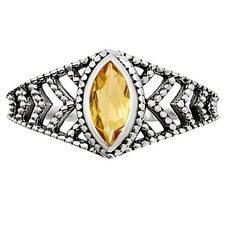 Natural Citrine 925 Sterling Silver Ring s.8 Jewelry R-1270