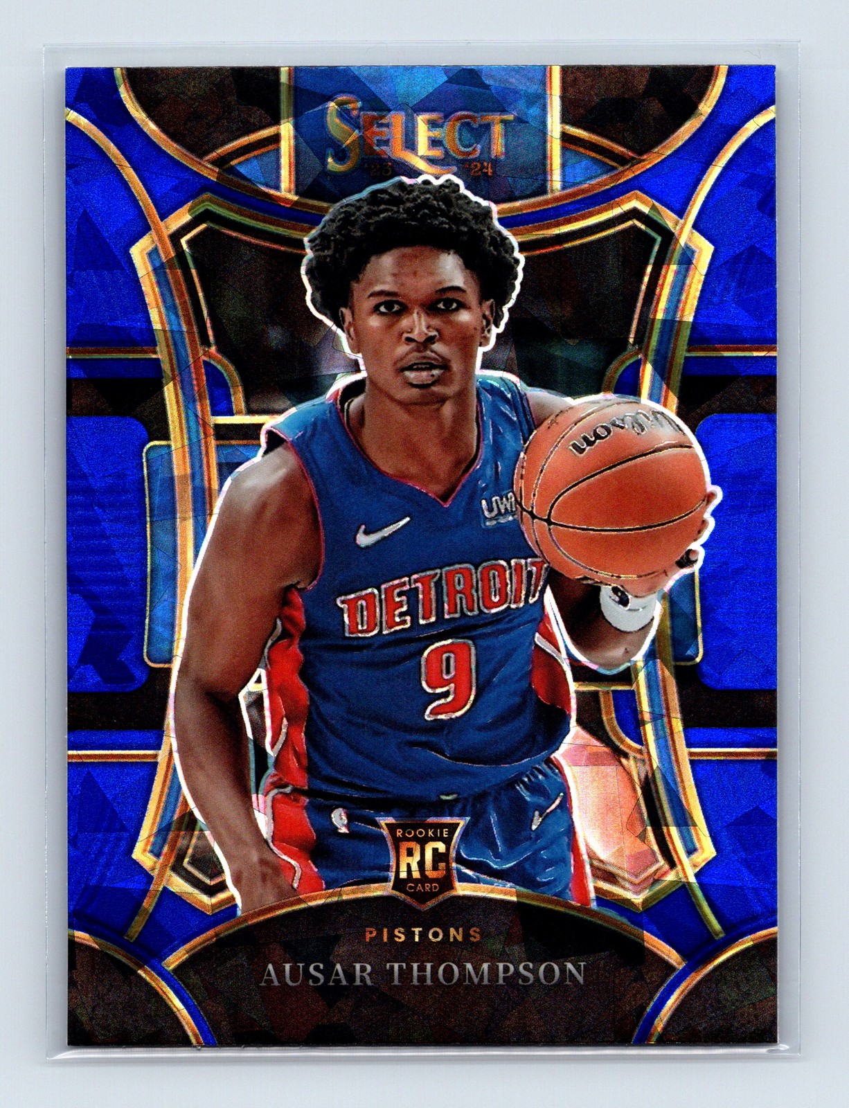 2023-24 Panini Select #316 Ausar Thompson Blue Cracked Ice Prizms Rookie