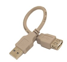 6inch USB 2.0 EXTENSION Type A Male to A FEMALE Cable Beige