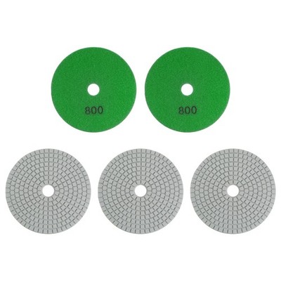 5pcs 5-Inch Grit 800 Diamond Polishing Pads Wet/Dry for Stone Concrete Marble