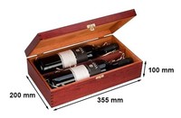 2 StüCk Weinkiste Holzbox FüR 2 Flaschen Bordeauxrot Mit Scharnierdeckel 200X