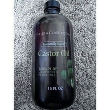 Essentially Kates Castor Oil 100 Percent Pure Cold 16 Fl Oz Glass Bottle