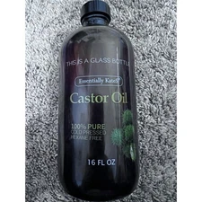 Essentially Kates Castor Oil 100 Percent Pure Cold 16 Fl Oz Glass Bottle