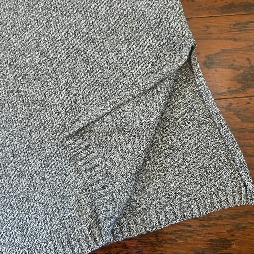 Massimo Dutti Cotton Blend Long Sleeve Knit Sweater Midi Dress in Grey Sz Small - Image 3 of 4