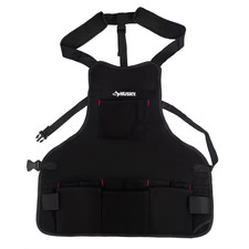 23 In. 16-Pocket Black Canvas Bib Tool Work Apron