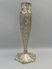 Antique Weidlich Brothers Company Silver Plate Dutch Scenes Goblet Vase 1923