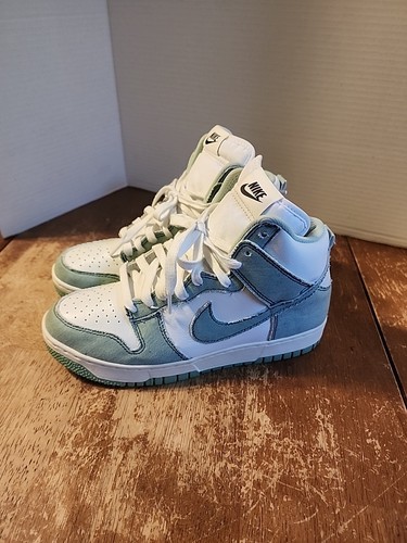 Nike Dunk High 1985 Womens Size 8.5 Enamel Green Denim Sneaker Shoes DV1143-300 - Picture 4 of 12