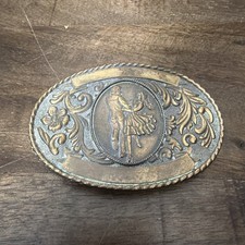 Vintage Award Dancing Couple Belt Buckle, Kinney Company 1981 3.5 x2.5