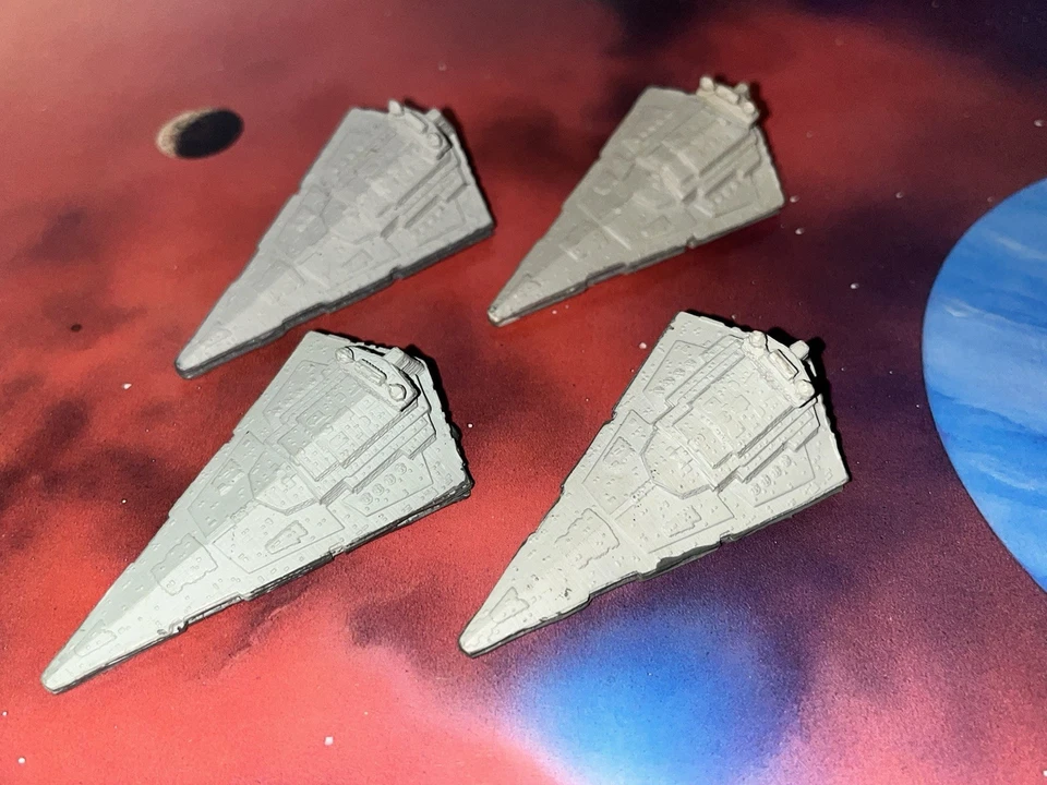 90’s Micro Machines Star Wars Lot X4 Imperial Star Destroyer II Space Ship Fleet - Image 1 of 1