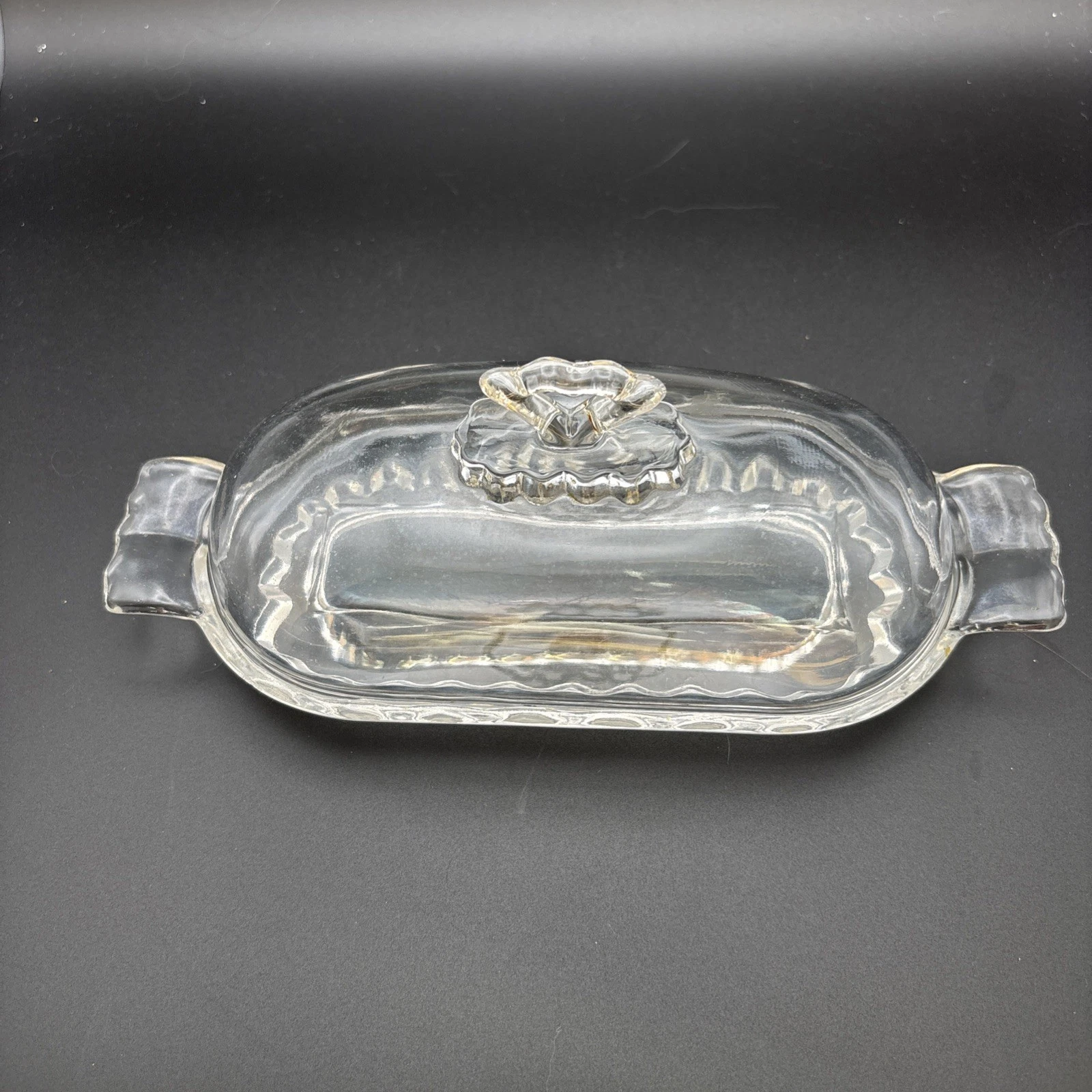 Vintage Viking Clear Glass Princess Crystal Oval Butter Dish
Opens in a new window or tab